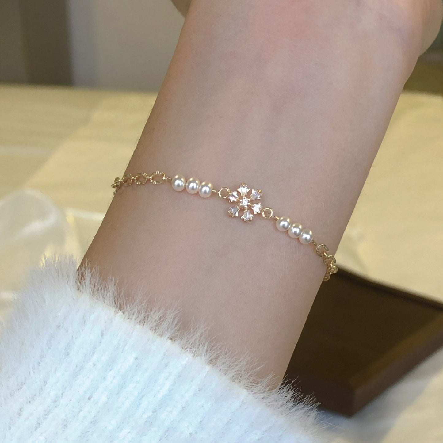 Zircon Pearl Bracelet